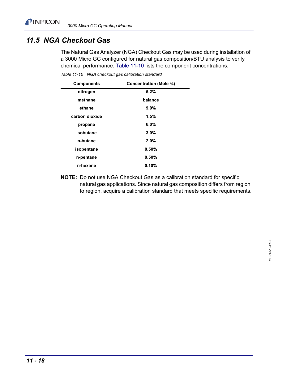 5 nga checkout gas | INFICON 3000 Micro GC Gas Analyzer Operating Manual User Manual | Page 266 / 268