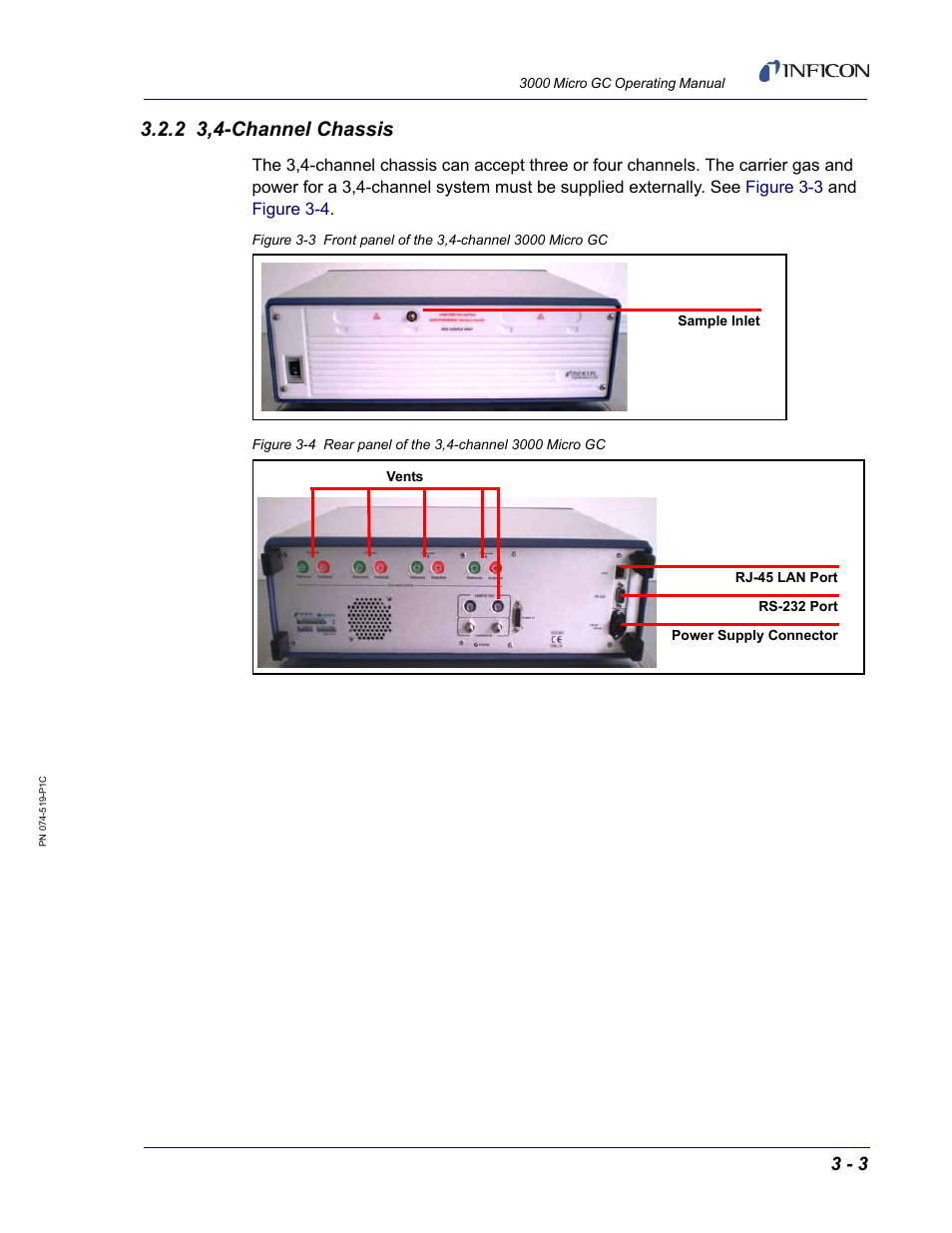 2 3,4-channel chassis | INFICON 3000 Micro GC Gas Analyzer Operating Manual User Manual | Page 33 / 268