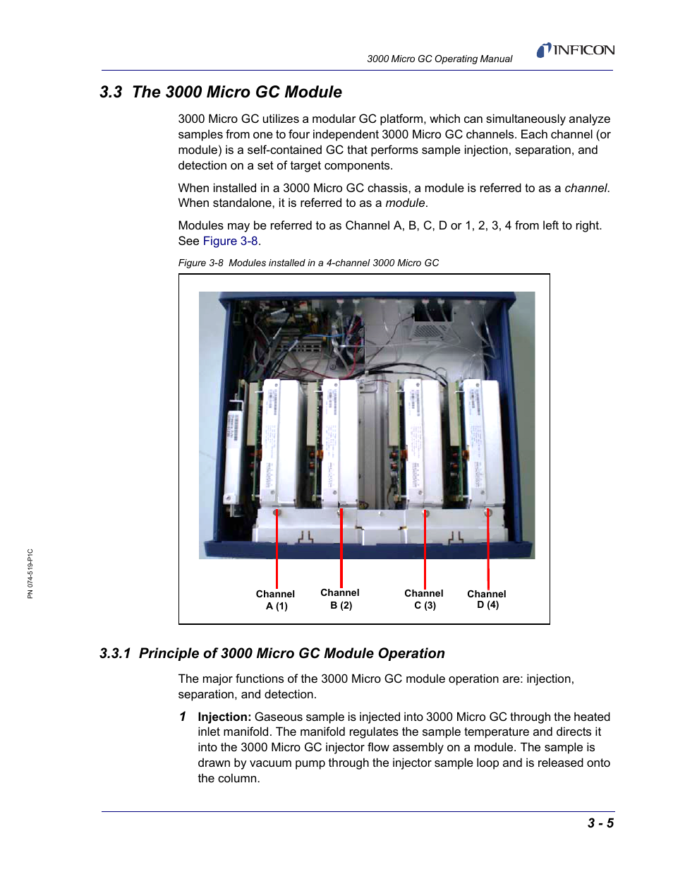 3 the 3000 micro gc module, 1 principle of 3000 micro gc module operation | INFICON 3000 Micro GC Gas Analyzer Operating Manual User Manual | Page 35 / 268