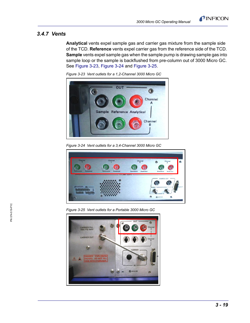 7 vents | INFICON 3000 Micro GC Gas Analyzer Operating Manual User Manual | Page 49 / 268