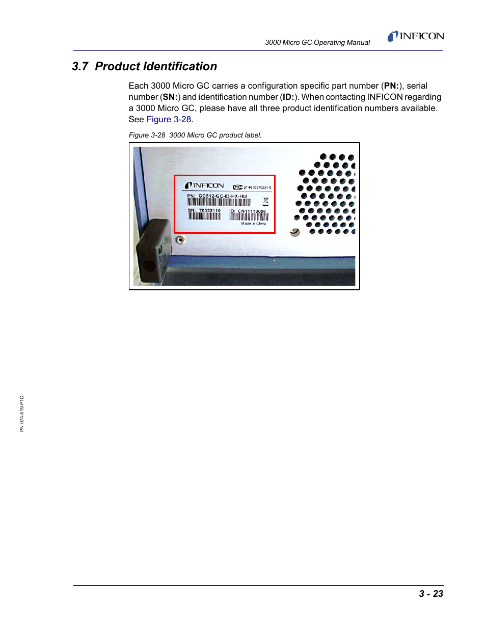 7 product identification | INFICON 3000 Micro GC Gas Analyzer Operating Manual User Manual | Page 53 / 268