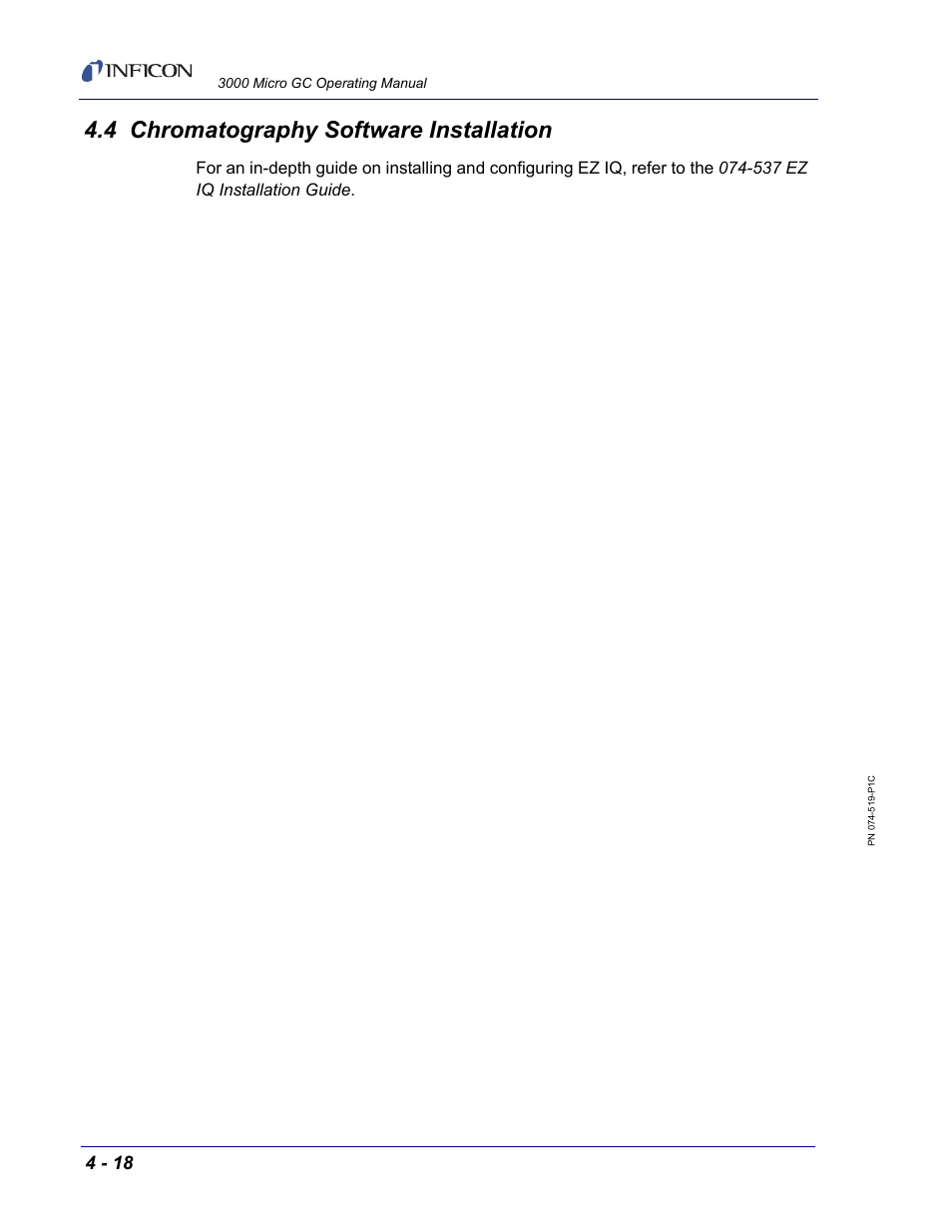 4 chromatography software installation | INFICON 3000 Micro GC Gas Analyzer Operating Manual User Manual | Page 74 / 268