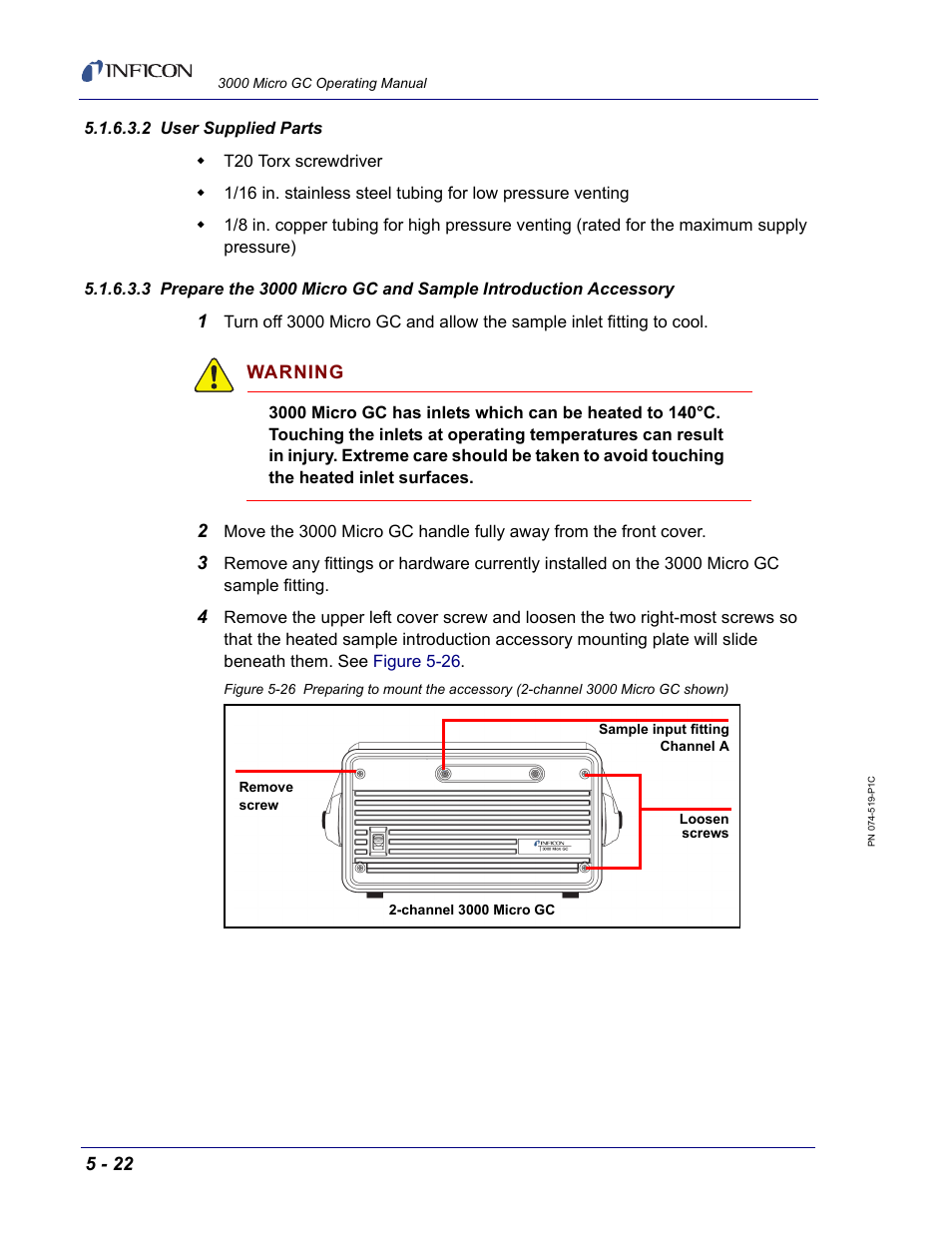 2 user supplied parts | INFICON 3000 Micro GC Gas Analyzer Operating Manual User Manual | Page 96 / 268