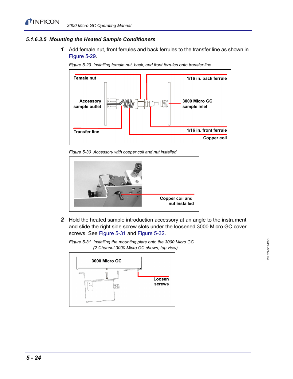 5 mounting the heated sample conditioners | INFICON 3000 Micro GC Gas Analyzer Operating Manual User Manual | Page 98 / 268