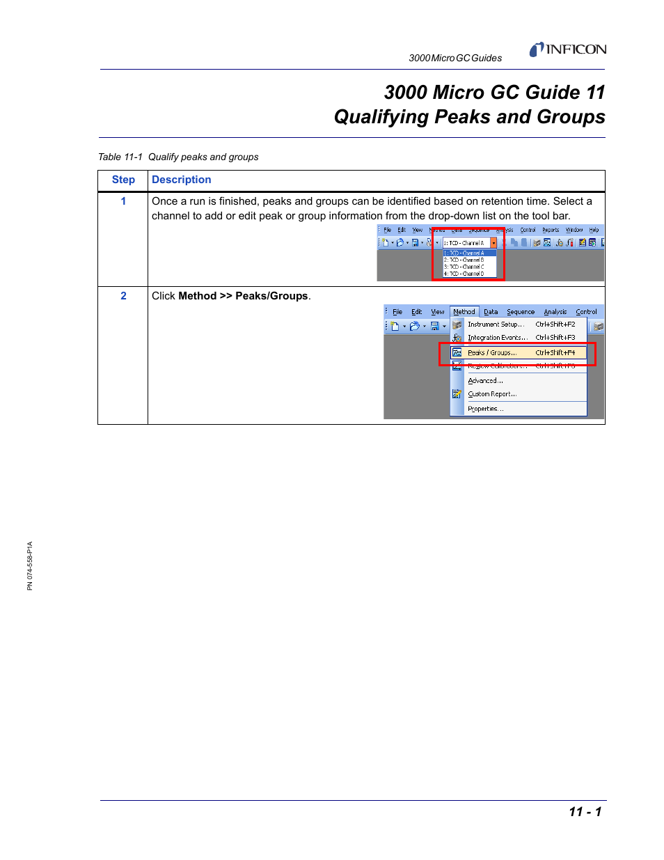 Guide 11 qualifying peaks and groups, 3000 micro gc guide 11 | INFICON 3000 Micro GC Gas Analyzer Reference Guide User Manual | Page 43 / 108