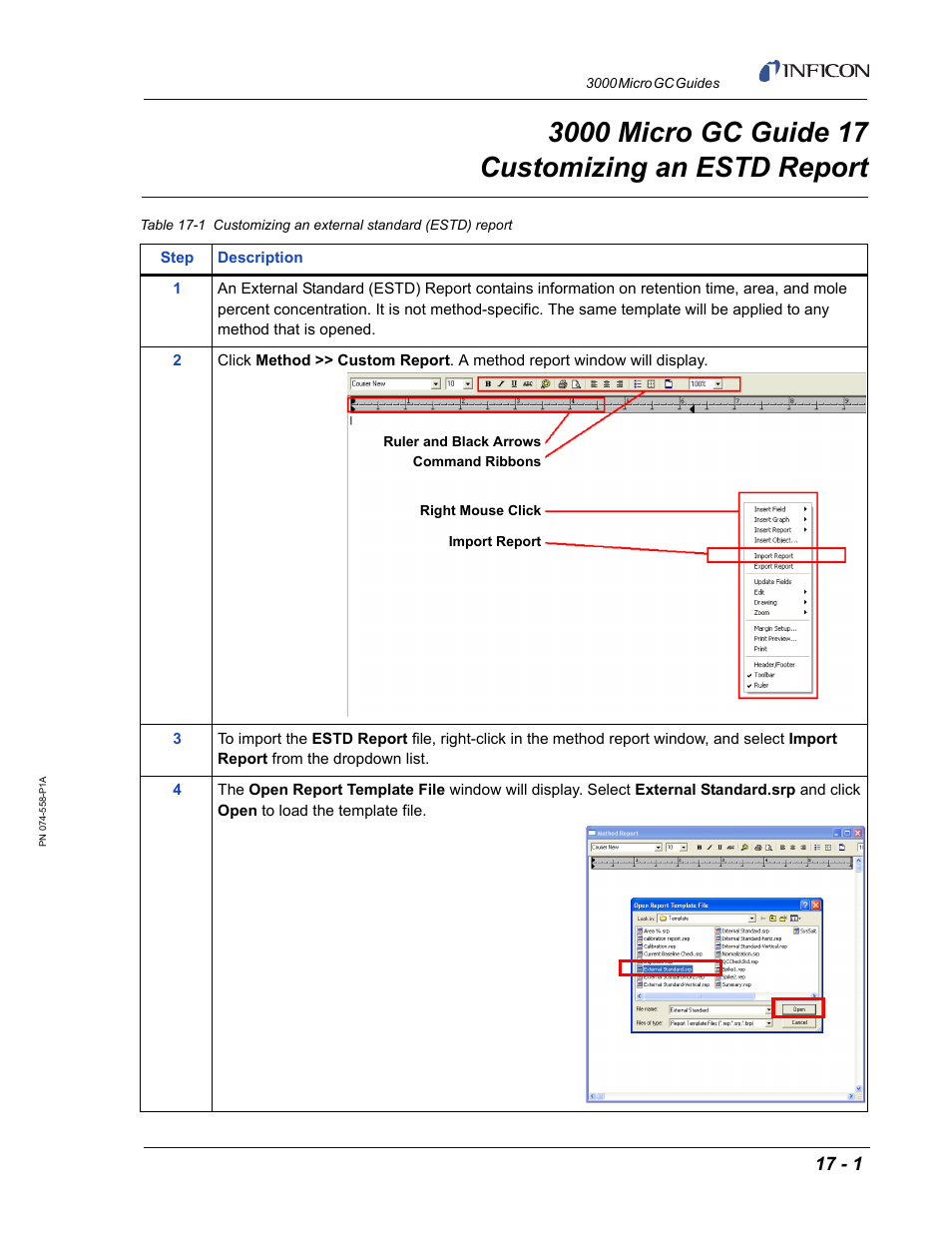 Guide 17 customizing an estd report, 3000 micro gc guide 17 | INFICON 3000 Micro GC Gas Analyzer Reference Guide User Manual | Page 63 / 108
