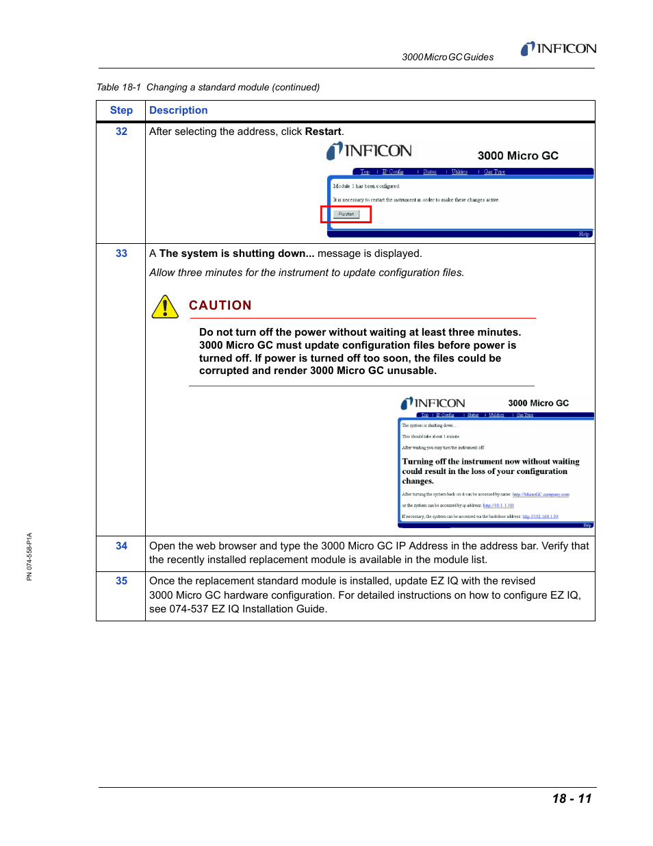 Caution | INFICON 3000 Micro GC Gas Analyzer Reference Guide User Manual | Page 77 / 108