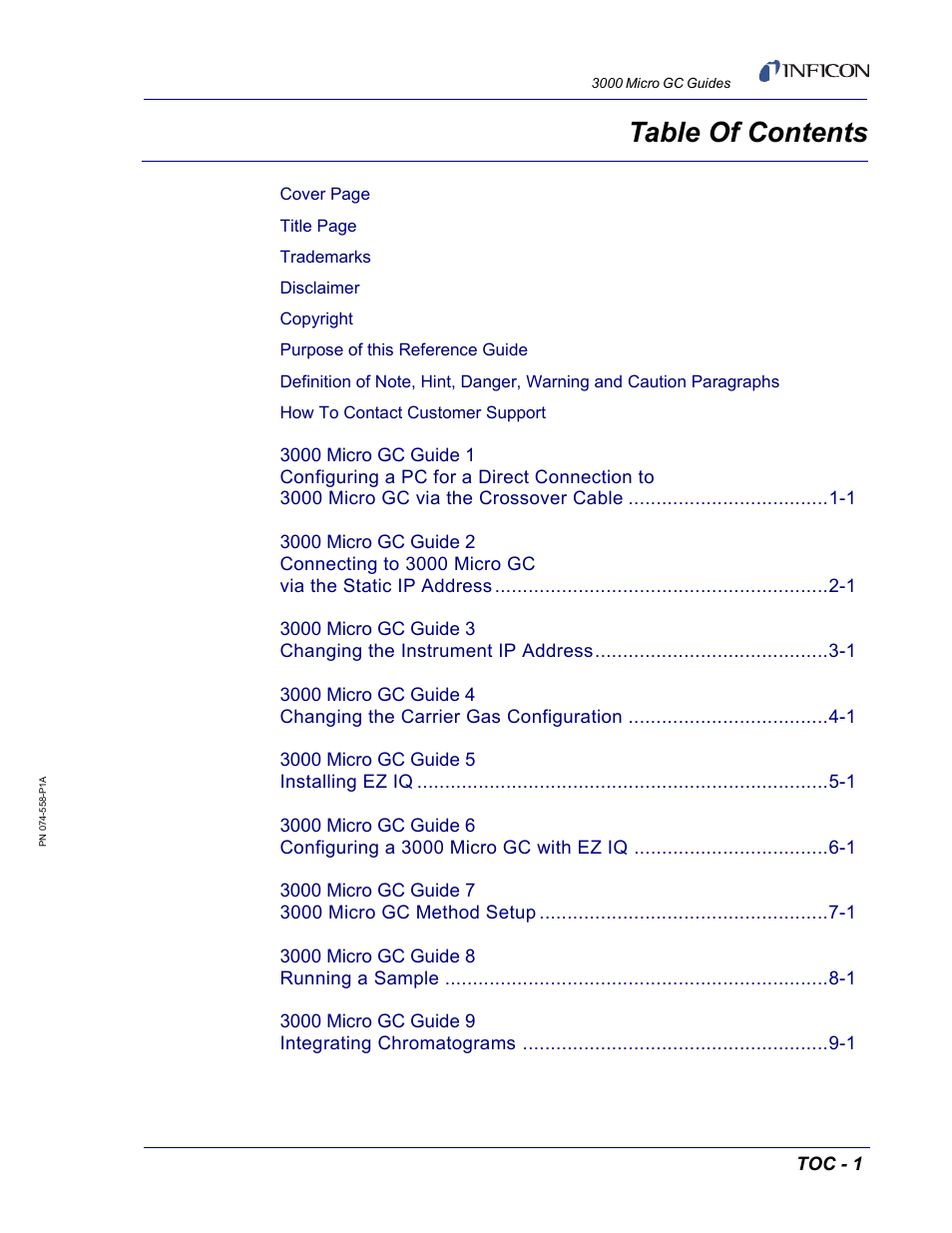 INFICON 3000 Micro GC Gas Analyzer Reference Guide User Manual | Page 9 / 108