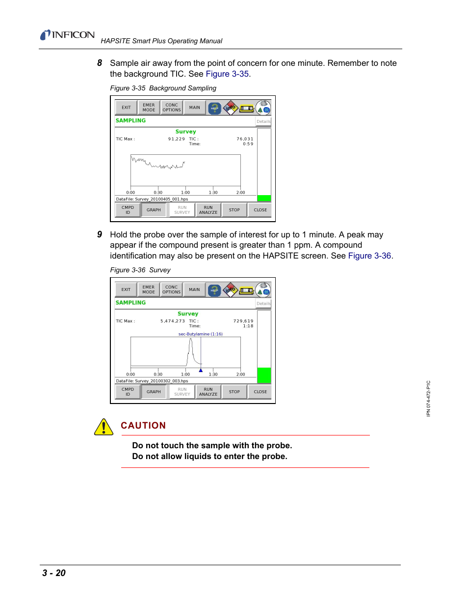 Caution | INFICON HAPSITE Smart Plus Chemical Identification System User Manual | Page 114 / 586