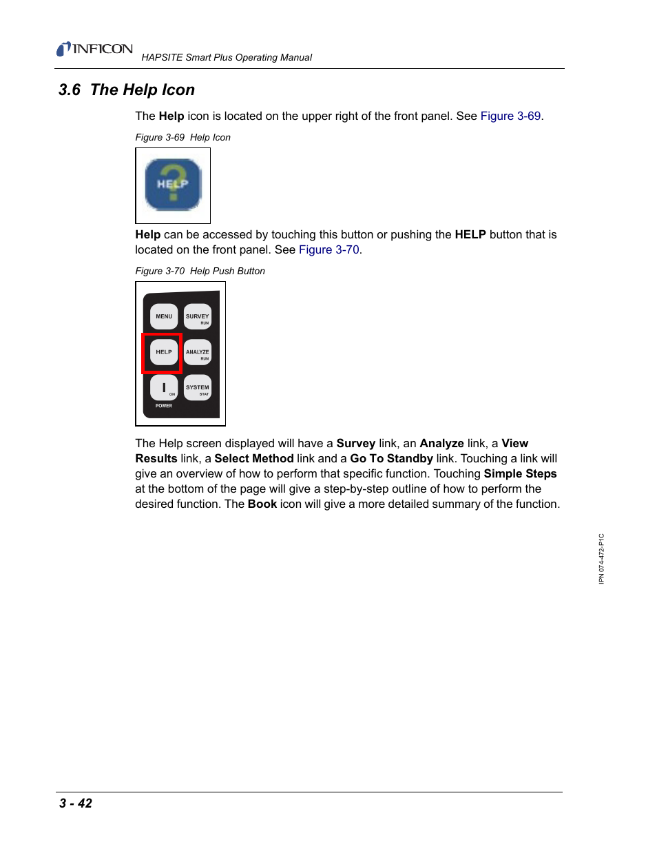 6 the help icon | INFICON HAPSITE Smart Plus Chemical Identification System User Manual | Page 136 / 586