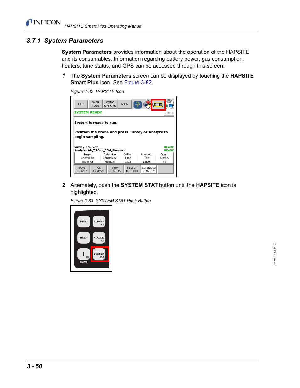 1 system parameters | INFICON HAPSITE Smart Plus Chemical Identification System User Manual | Page 144 / 586