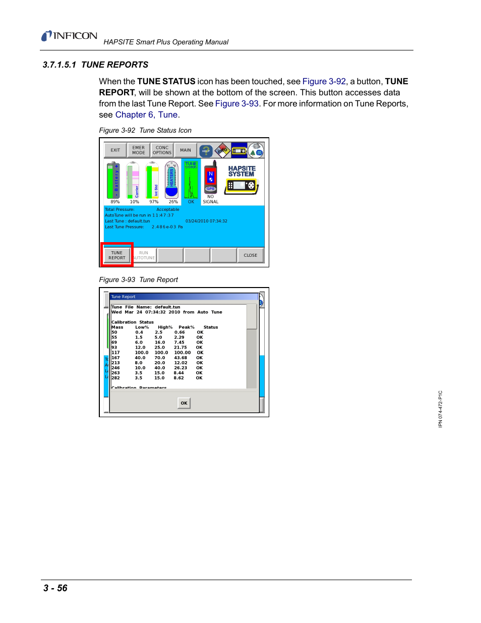 1 tune reports | INFICON HAPSITE Smart Plus Chemical Identification System User Manual | Page 150 / 586