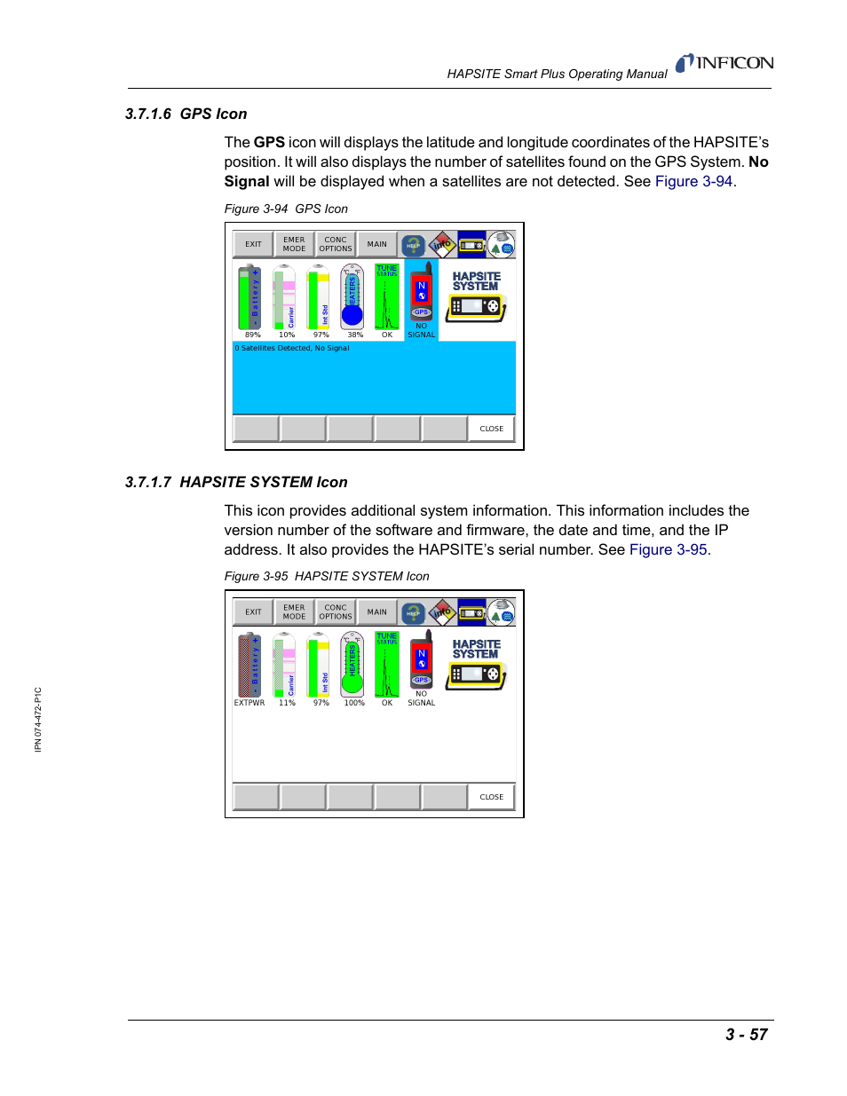 6 gps icon, 7 hapsite system icon | INFICON HAPSITE Smart Plus Chemical Identification System User Manual | Page 151 / 586