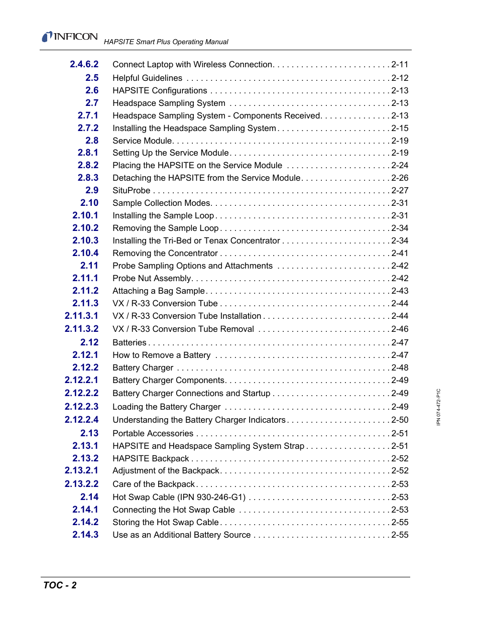 INFICON HAPSITE Smart Plus Chemical Identification System User Manual | Page 16 / 586