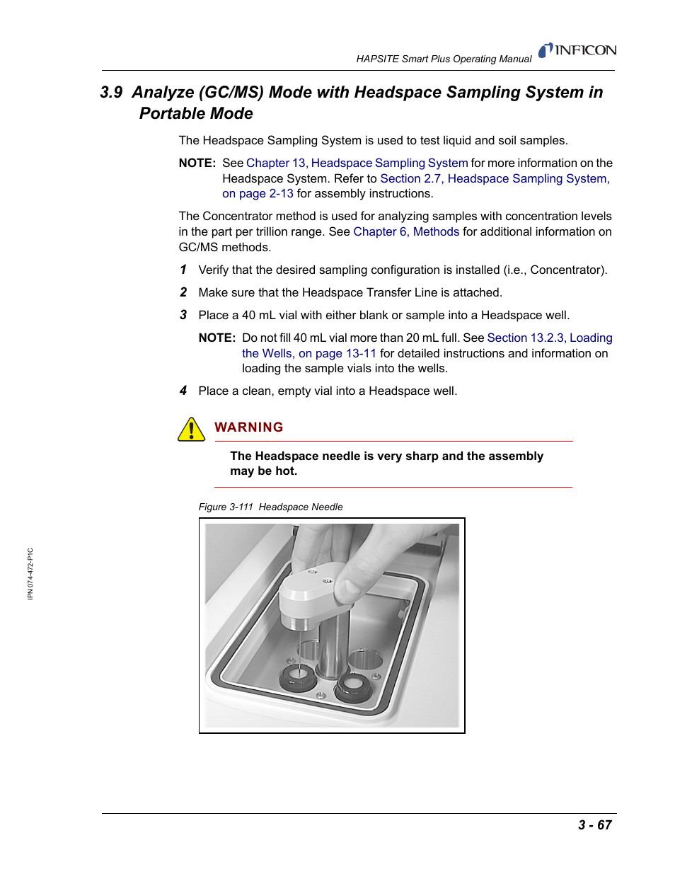 INFICON HAPSITE Smart Plus Chemical Identification System User Manual | Page 161 / 586