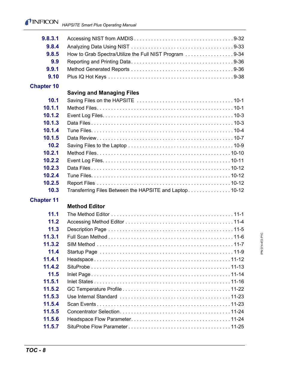 INFICON HAPSITE Smart Plus Chemical Identification System User Manual | Page 22 / 586