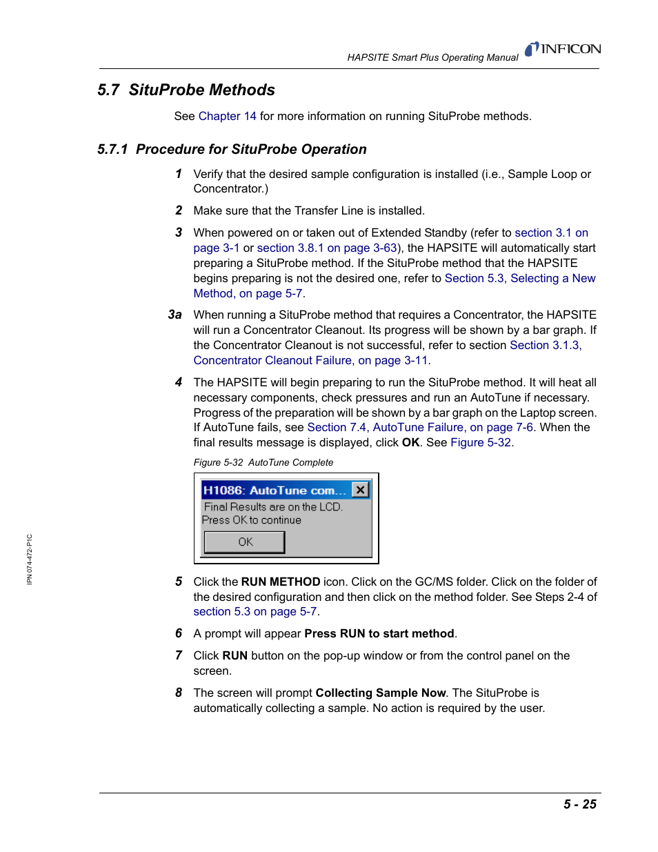 7 situprobe methods, 1 procedure for situprobe operation | INFICON HAPSITE Smart Plus Chemical Identification System User Manual | Page 231 / 586