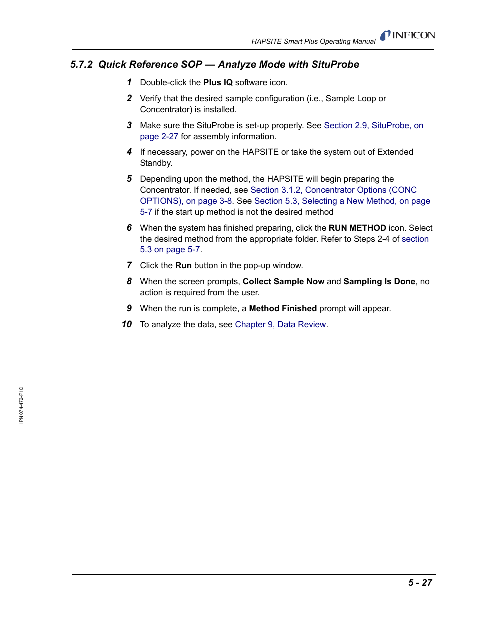 INFICON HAPSITE Smart Plus Chemical Identification System User Manual | Page 233 / 586