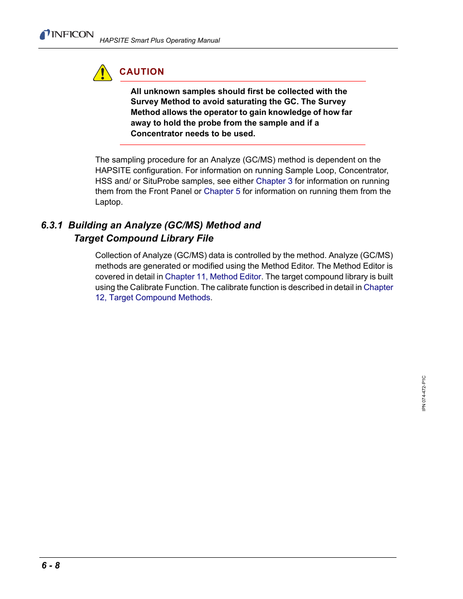 INFICON HAPSITE Smart Plus Chemical Identification System User Manual | Page 242 / 586