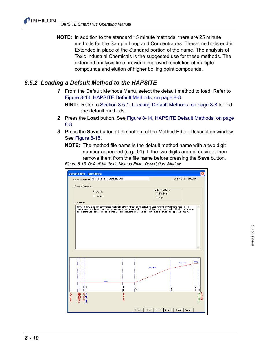 2 loading a default method to the hapsite | INFICON HAPSITE Smart Plus Chemical Identification System User Manual | Page 286 / 586