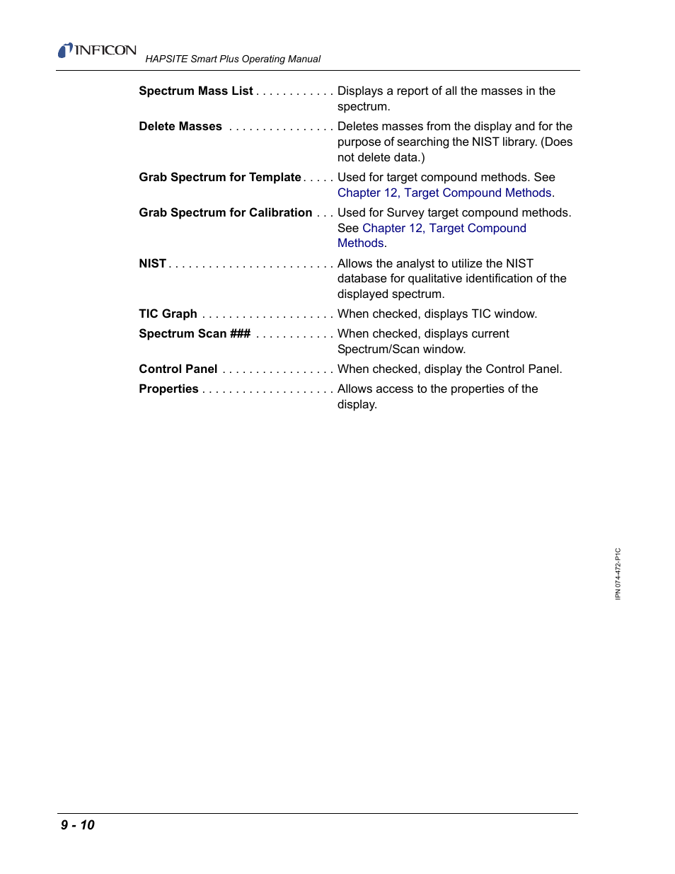 INFICON HAPSITE Smart Plus Chemical Identification System User Manual | Page 318 / 586