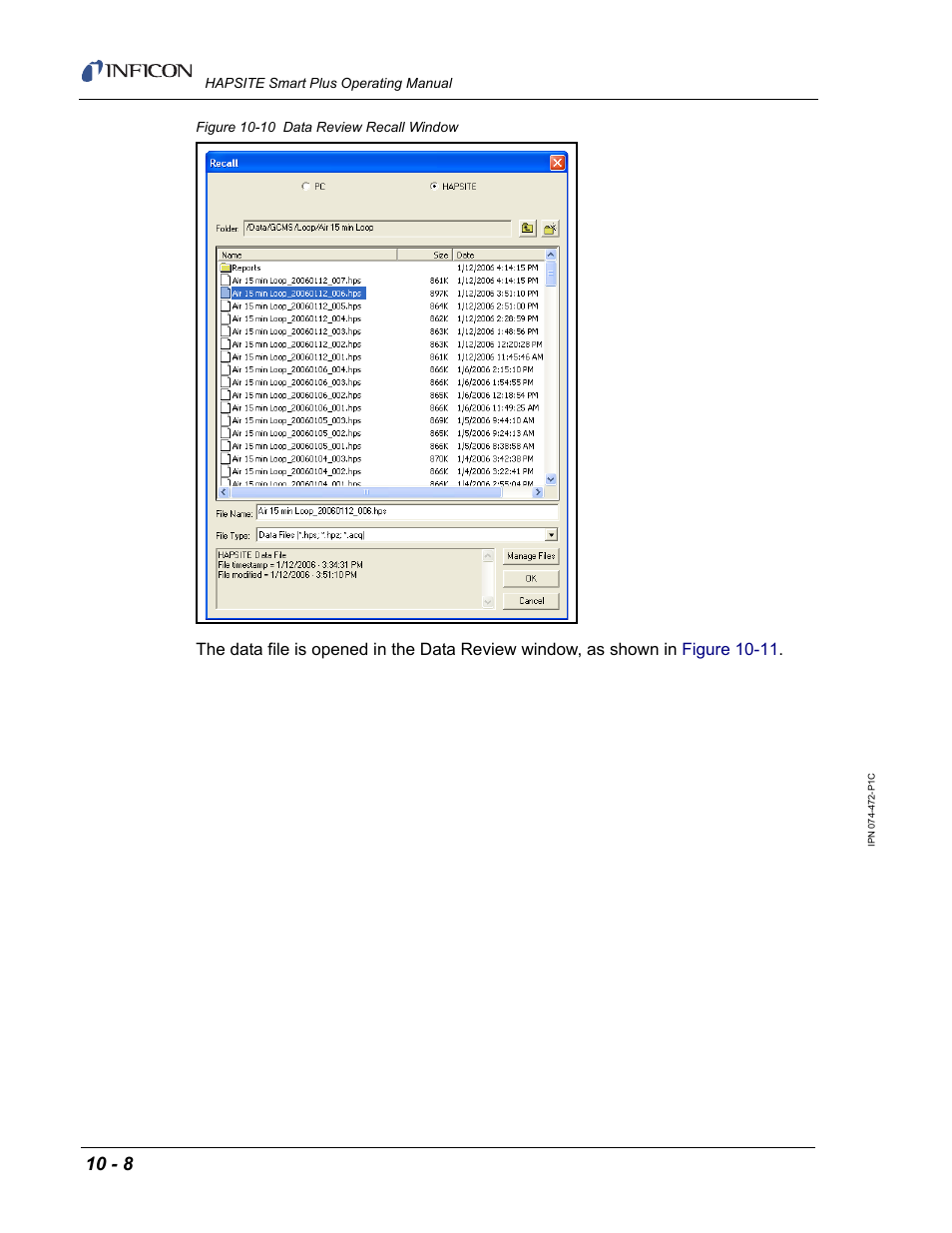 Figure 10-10 | INFICON HAPSITE Smart Plus Chemical Identification System User Manual | Page 354 / 586