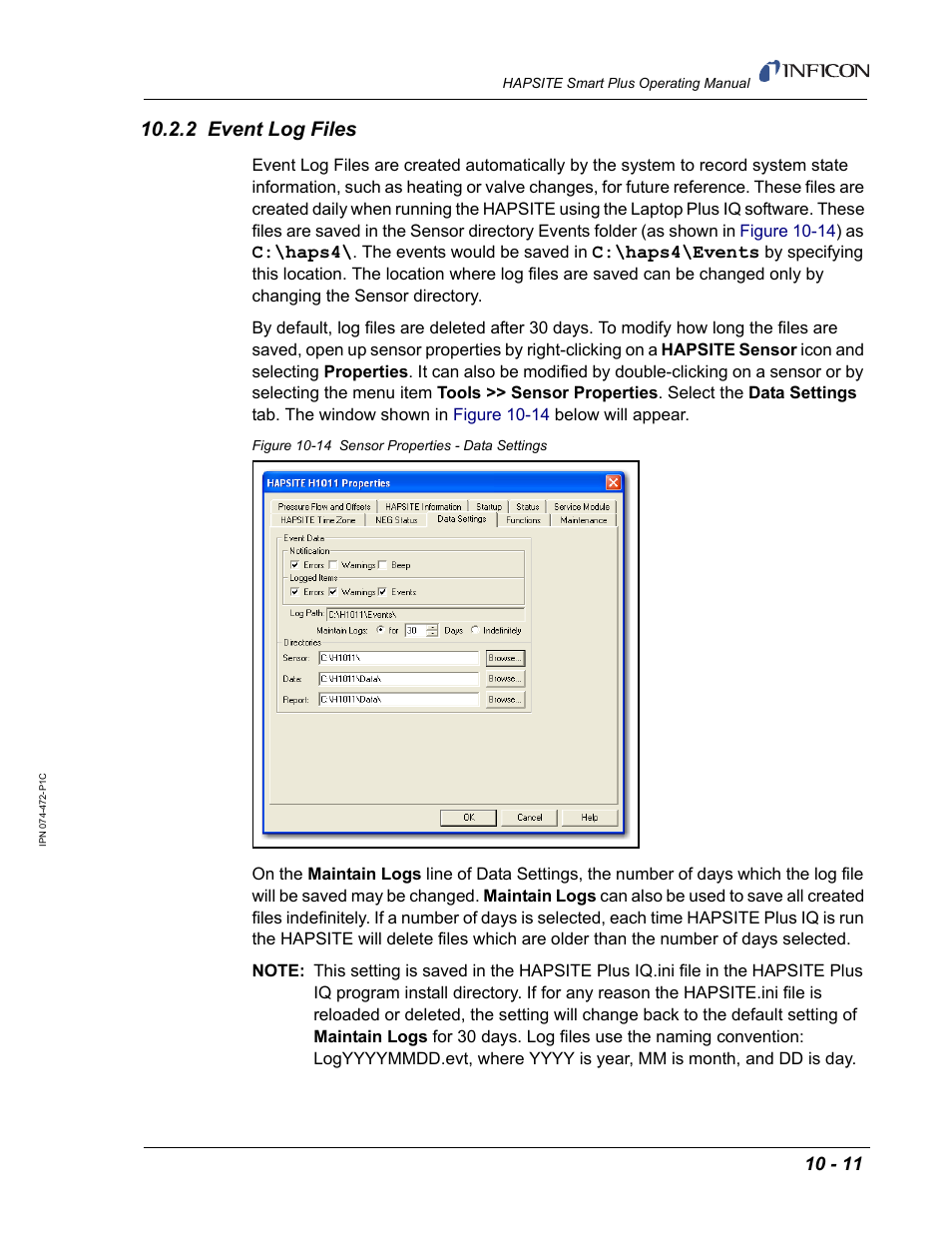 2 event log files | INFICON HAPSITE Smart Plus Chemical Identification System User Manual | Page 357 / 586
