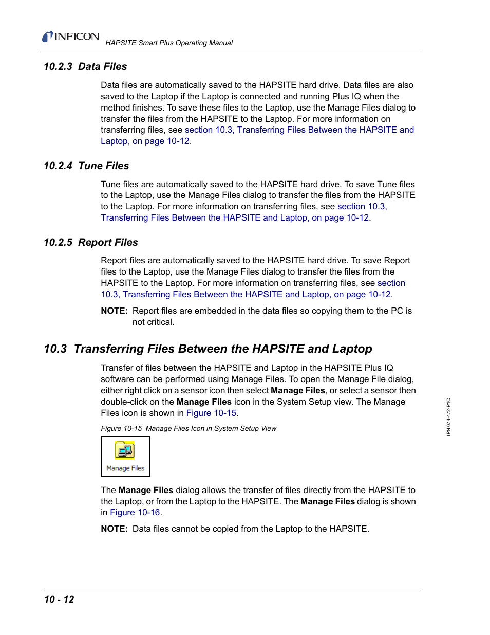 3 data files, 4 tune files, 5 report files | INFICON HAPSITE Smart Plus Chemical Identification System User Manual | Page 358 / 586