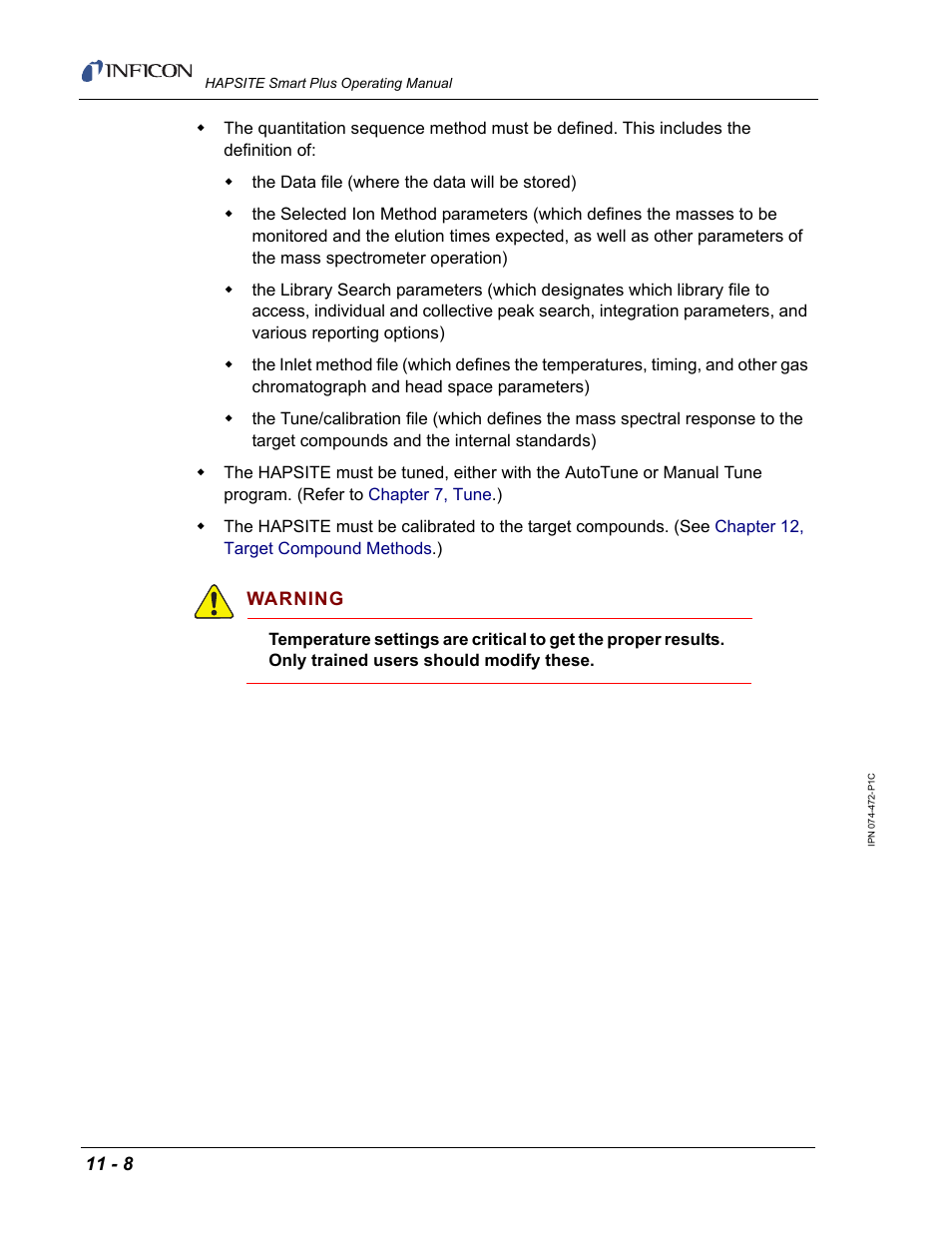 INFICON HAPSITE Smart Plus Chemical Identification System User Manual | Page 368 / 586