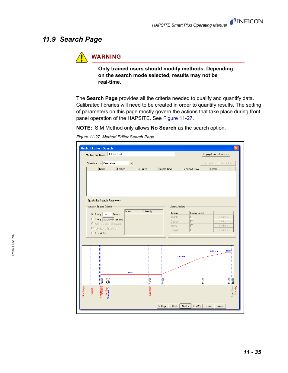 9 search page, Warning | INFICON HAPSITE Smart Plus Chemical Identification System User Manual | Page 395 / 586