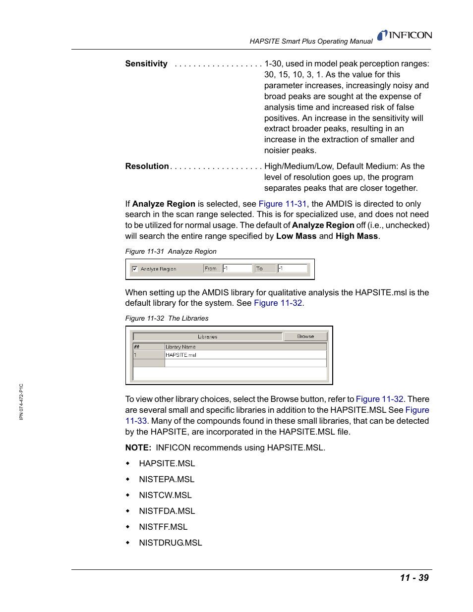 INFICON HAPSITE Smart Plus Chemical Identification System User Manual | Page 399 / 586