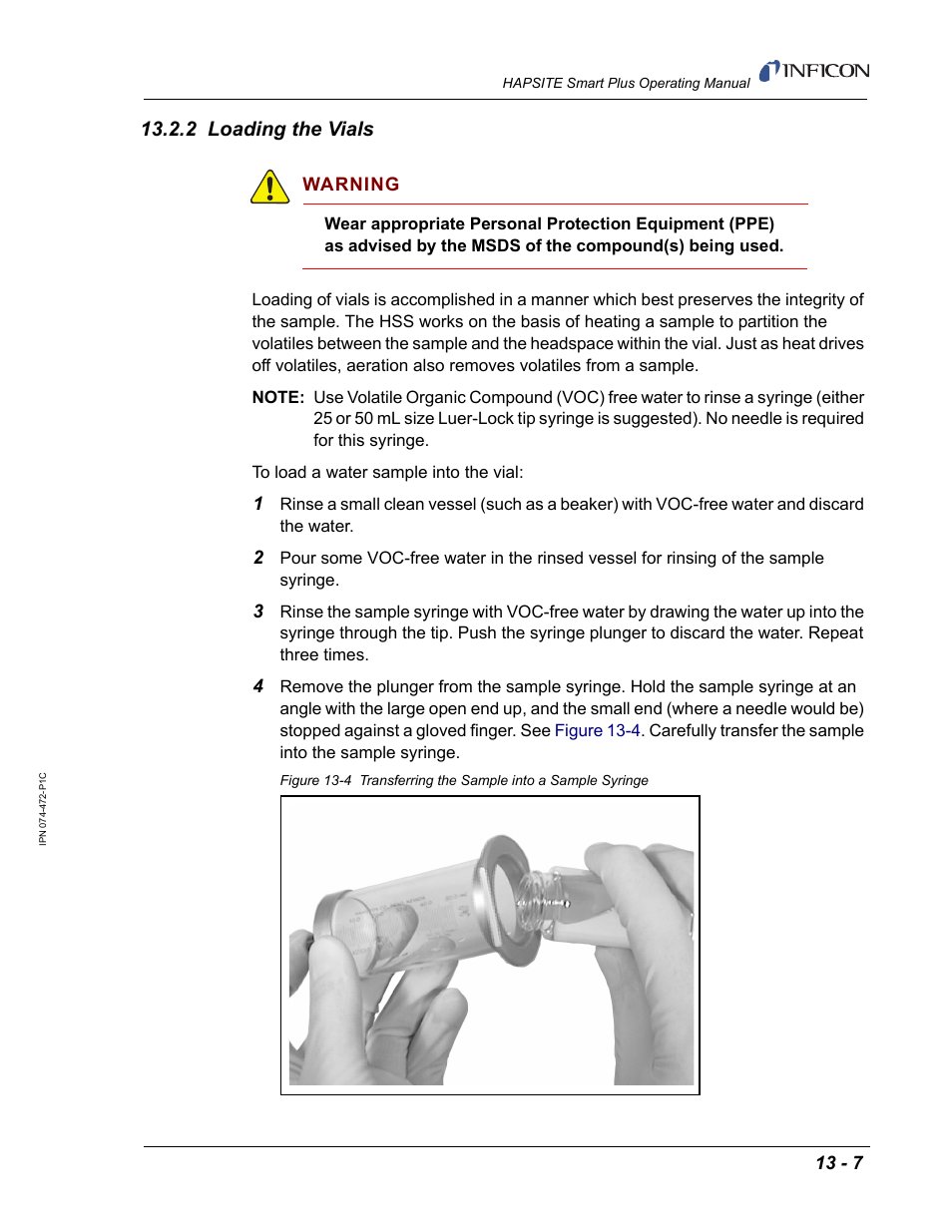 2 loading the vials | INFICON HAPSITE Smart Plus Chemical Identification System User Manual | Page 445 / 586