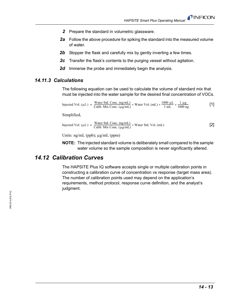 3 calculations, 12 calibration curves | INFICON HAPSITE Smart Plus Chemical Identification System User Manual | Page 471 / 586