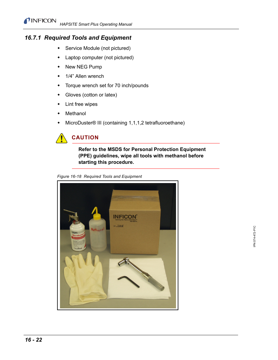 1 required tools and equipment | INFICON HAPSITE Smart Plus Chemical Identification System User Manual | Page 520 / 586