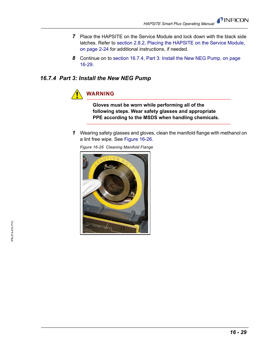 4 part 3: install the new neg pump | INFICON HAPSITE Smart Plus Chemical Identification System User Manual | Page 527 / 586