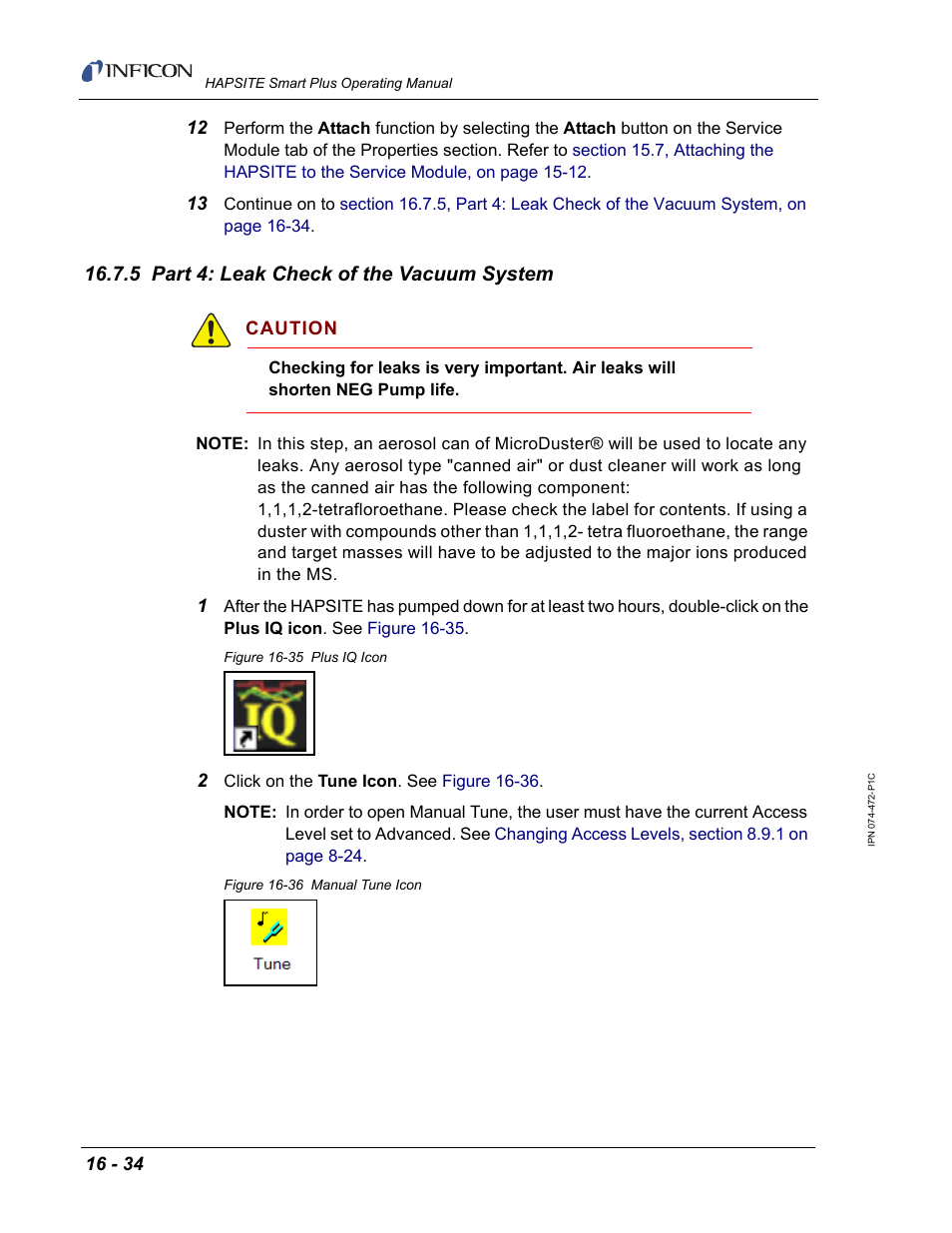 5 part 4: leak check of the vacuum system | INFICON HAPSITE Smart Plus Chemical Identification System User Manual | Page 532 / 586