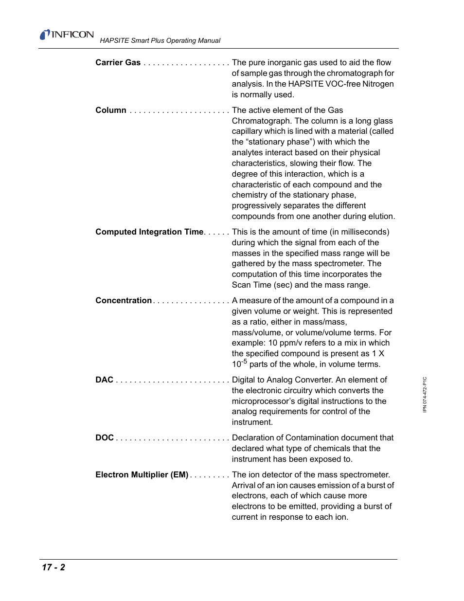 INFICON HAPSITE Smart Plus Chemical Identification System User Manual | Page 550 / 586