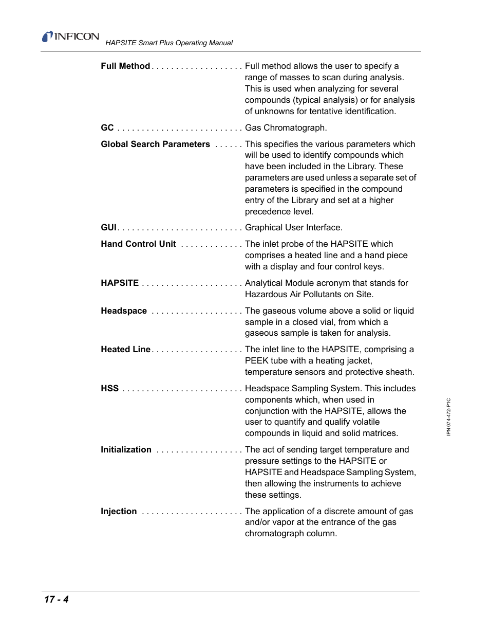 INFICON HAPSITE Smart Plus Chemical Identification System User Manual | Page 552 / 586