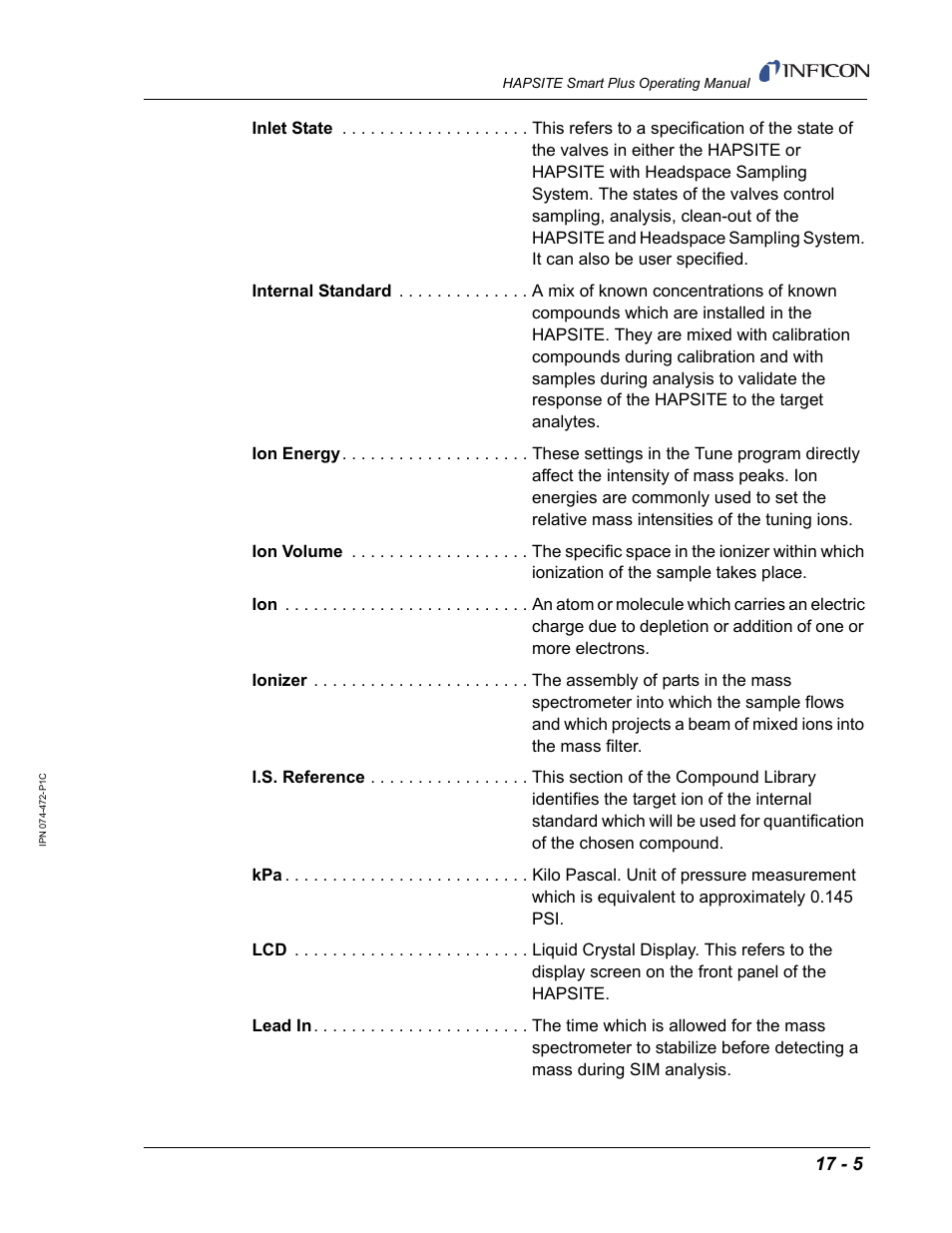 INFICON HAPSITE Smart Plus Chemical Identification System User Manual | Page 553 / 586