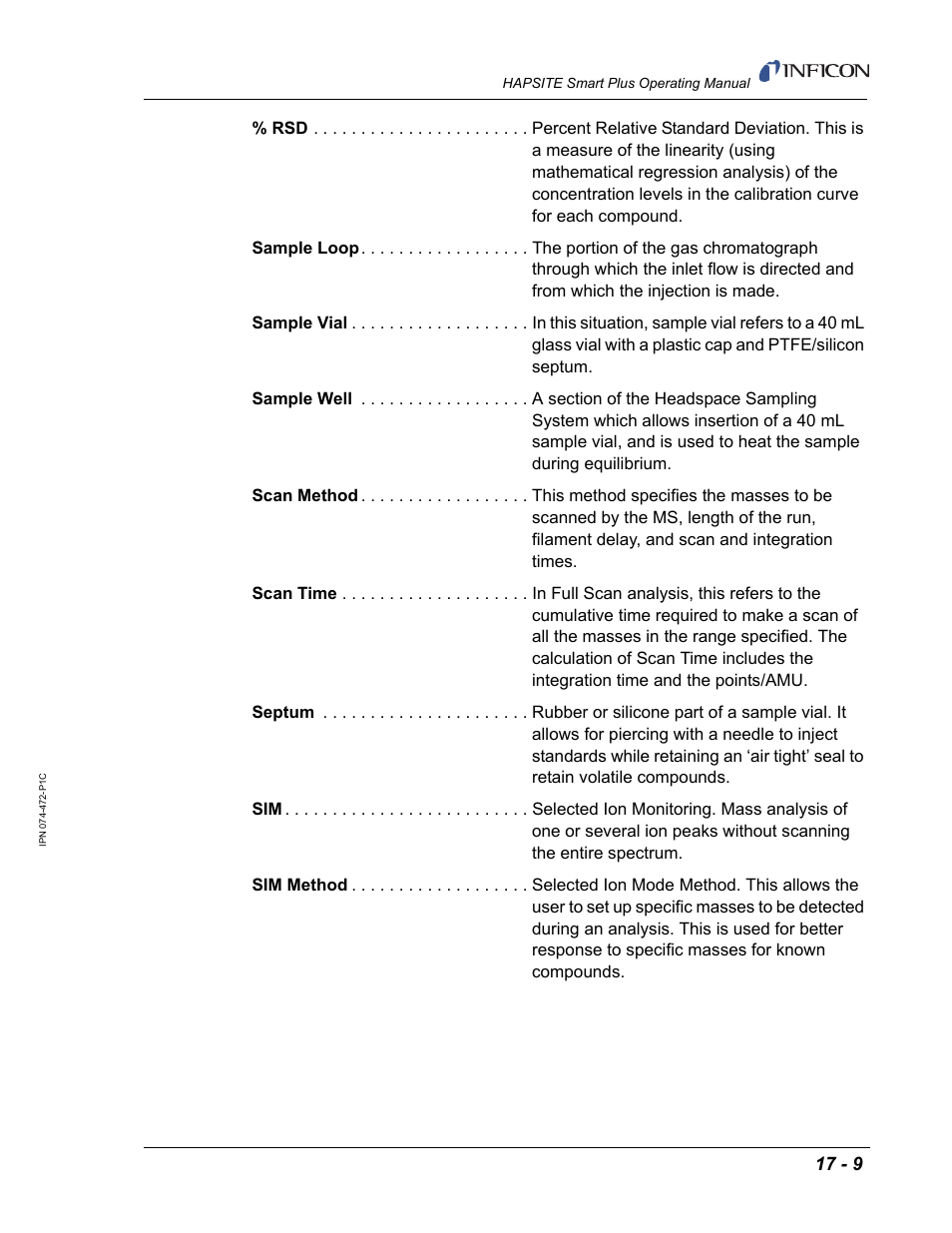 INFICON HAPSITE Smart Plus Chemical Identification System User Manual | Page 557 / 586