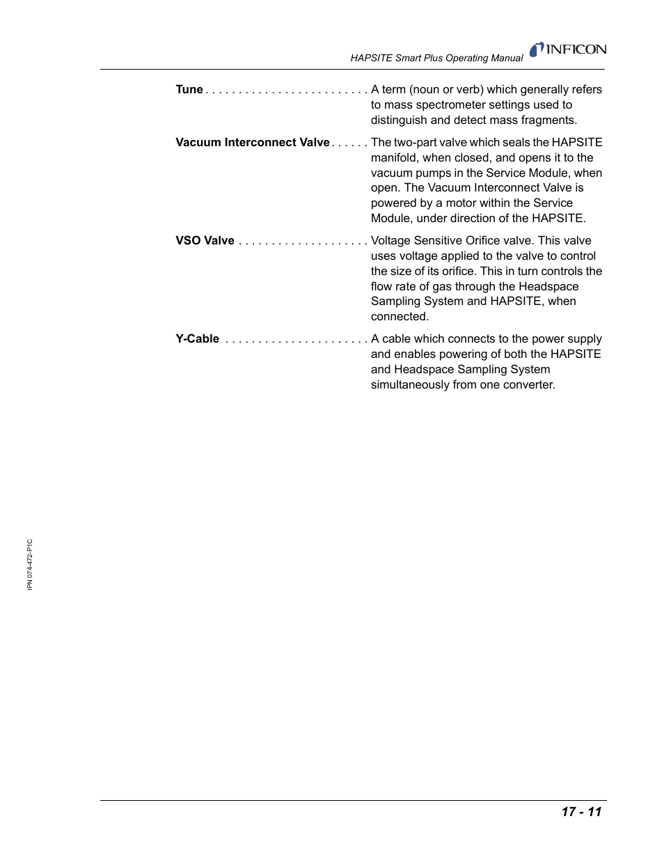 INFICON HAPSITE Smart Plus Chemical Identification System User Manual | Page 559 / 586