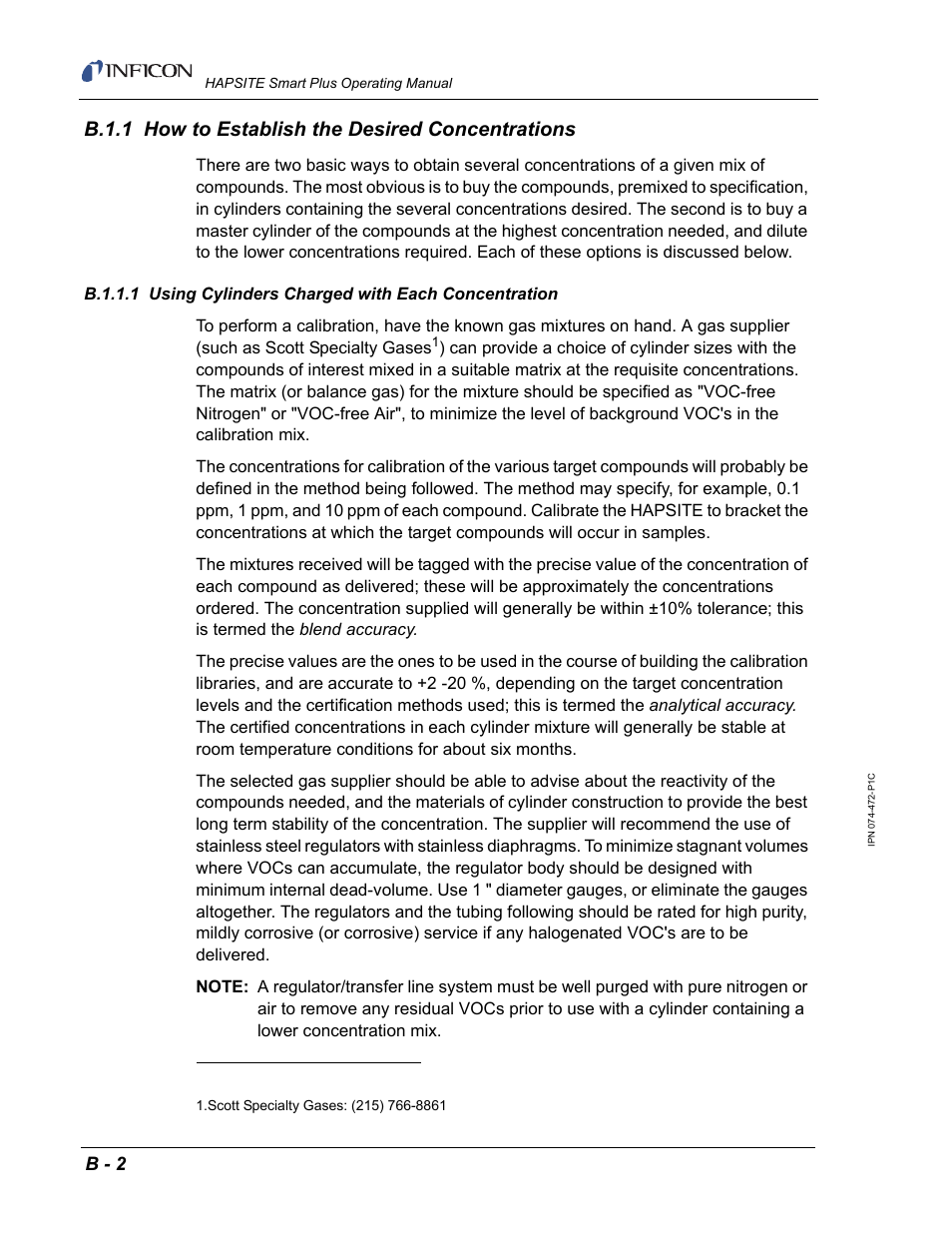 B.1.1 how to establish the desired concentrations, B.1.1, B.1.1.1 | INFICON HAPSITE Smart Plus Chemical Identification System User Manual | Page 572 / 586