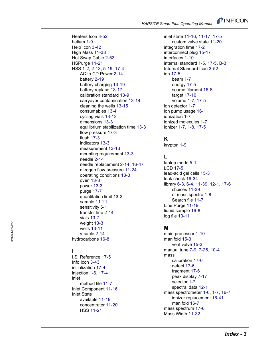 INFICON HAPSITE Smart Plus Chemical Identification System User Manual | Page 583 / 586