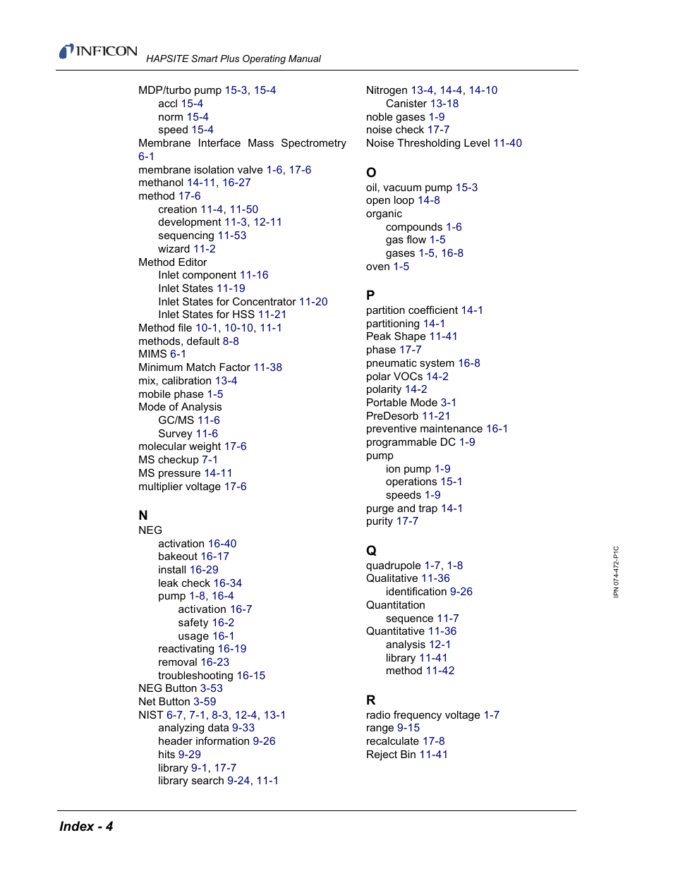 INFICON HAPSITE Smart Plus Chemical Identification System User Manual | Page 584 / 586