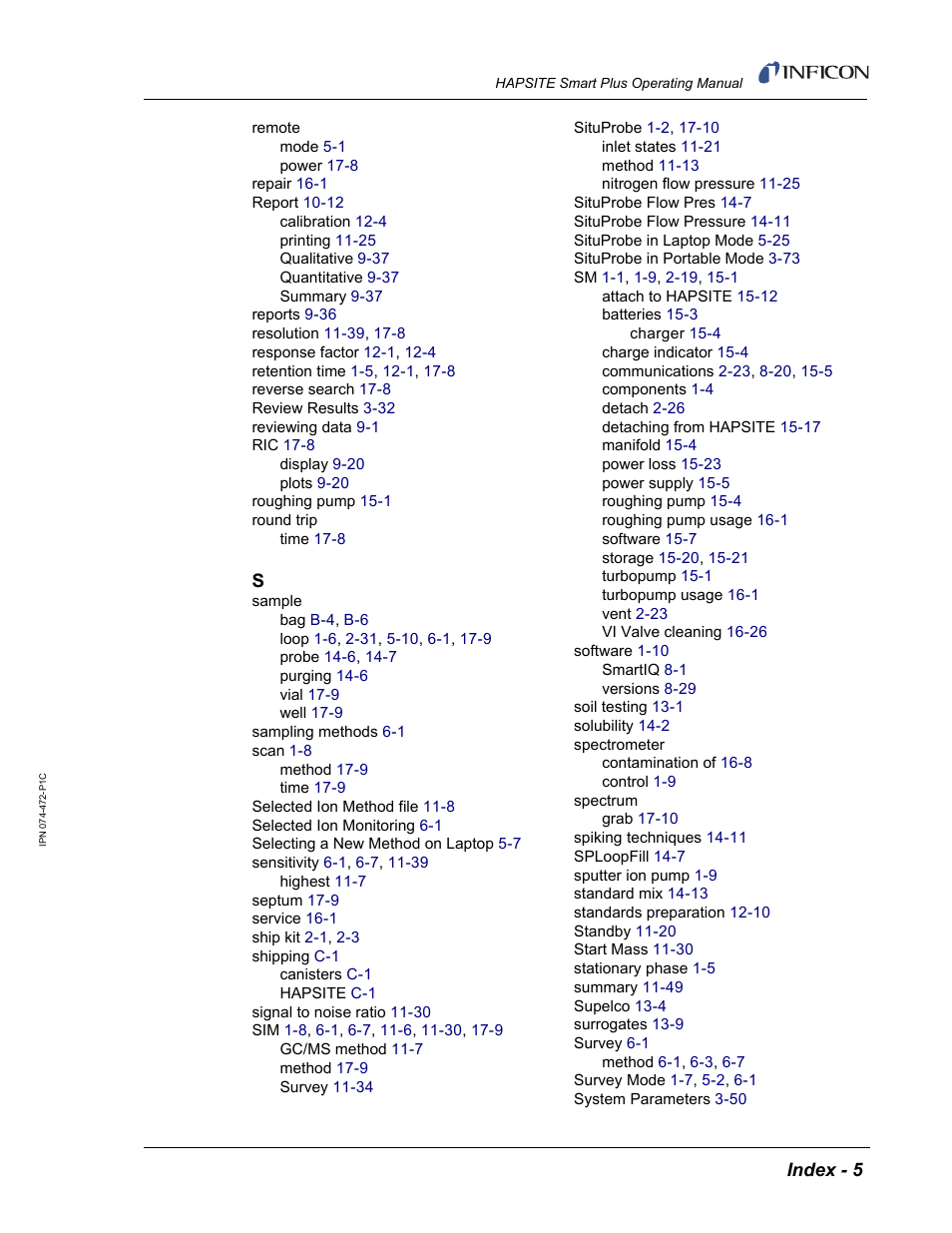 INFICON HAPSITE Smart Plus Chemical Identification System User Manual | Page 585 / 586