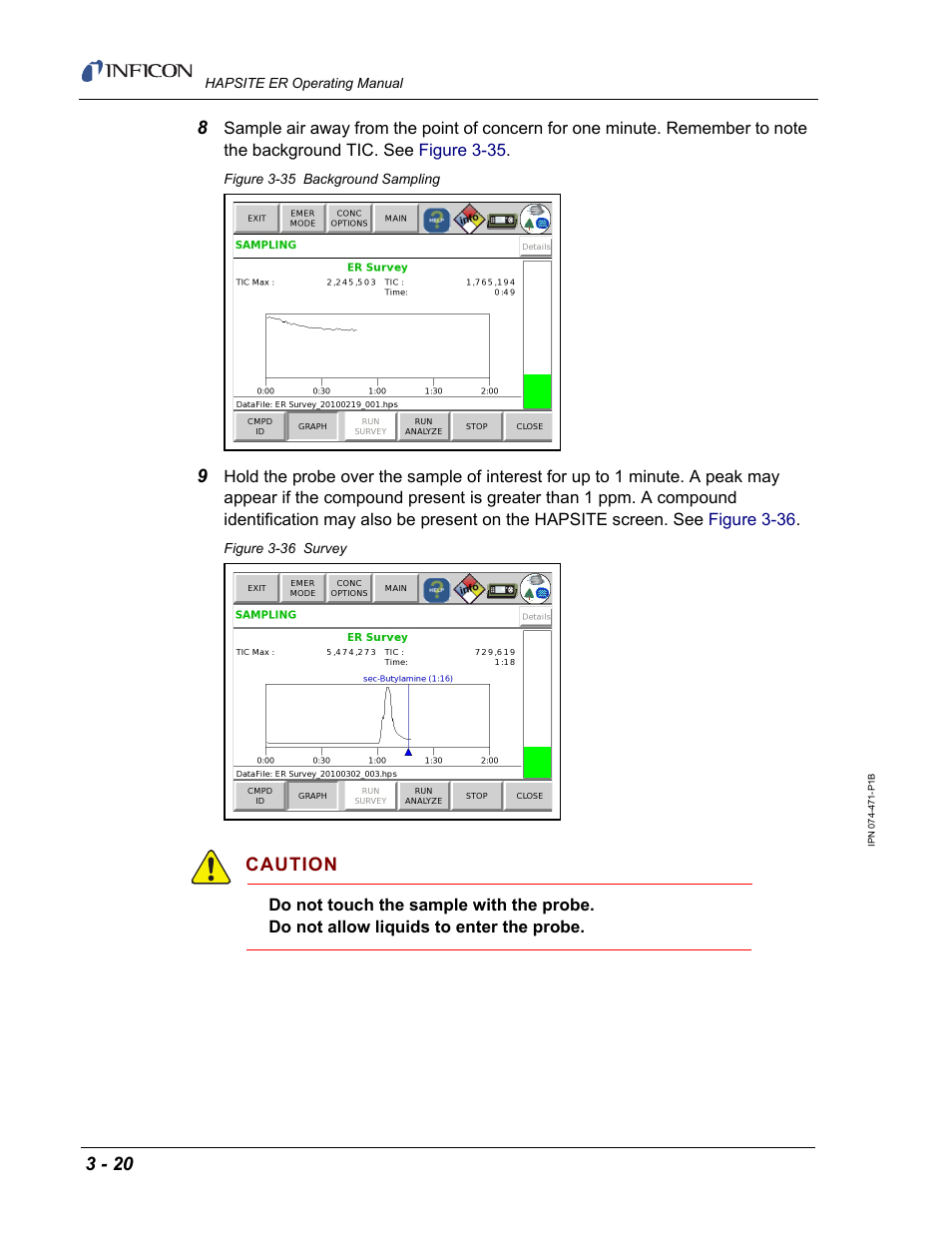 Caution | INFICON HAPSITE ER Chemical Identification System User Manual | Page 104 / 560