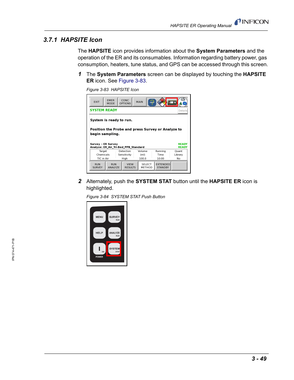 1 hapsite icon | INFICON HAPSITE ER Chemical Identification System User Manual | Page 133 / 560