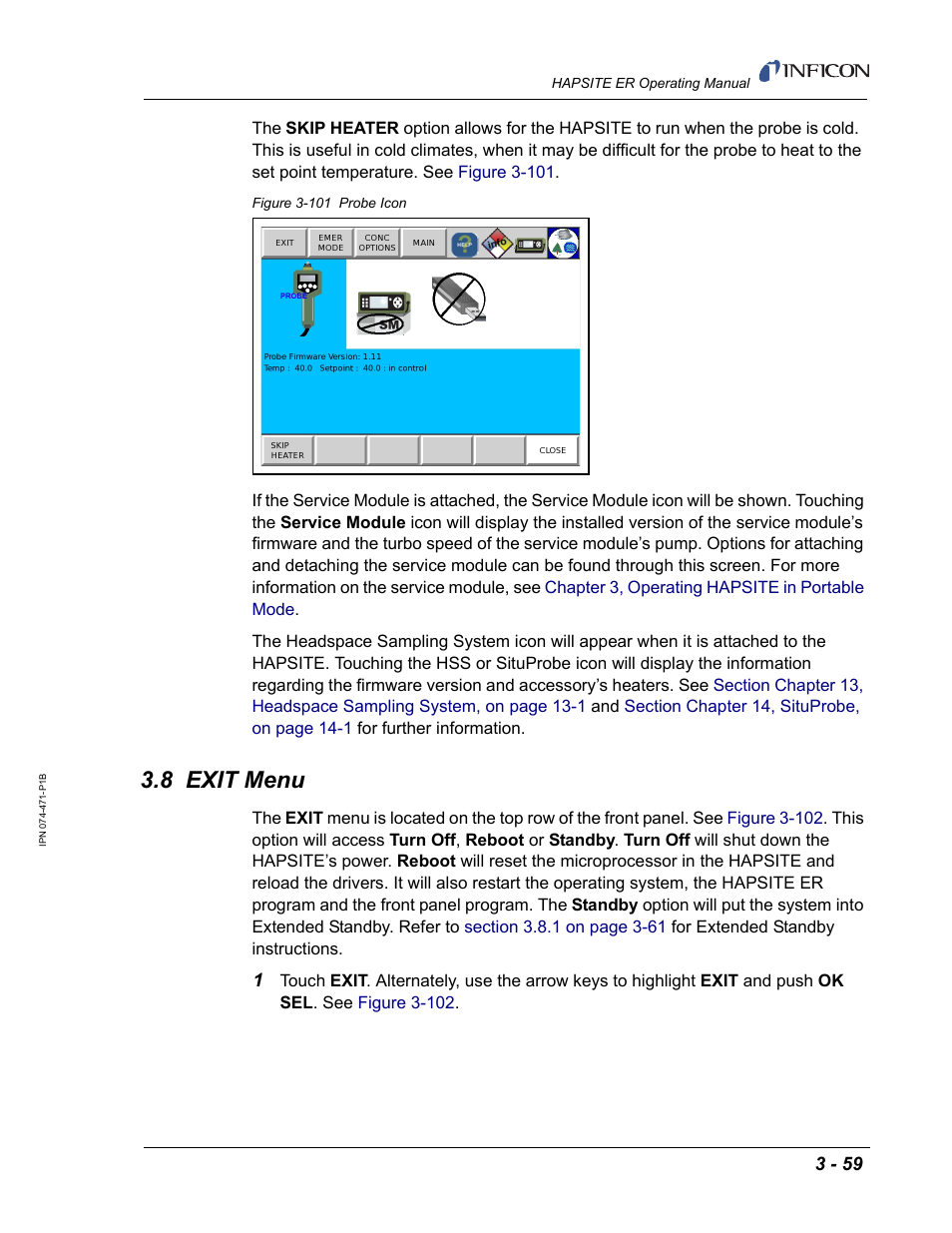 8 exit menu | INFICON HAPSITE ER Chemical Identification System User Manual | Page 143 / 560