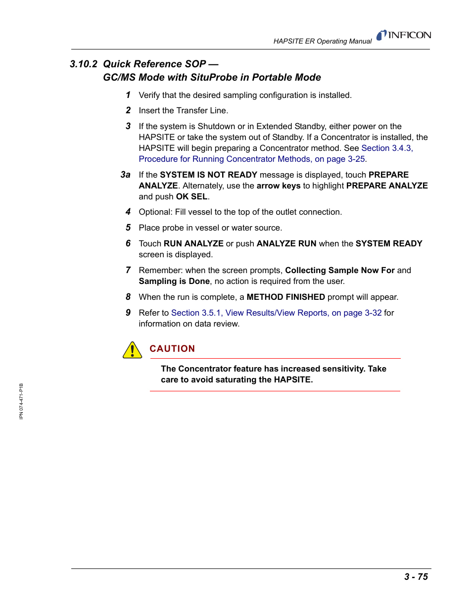 INFICON HAPSITE ER Chemical Identification System User Manual | Page 159 / 560