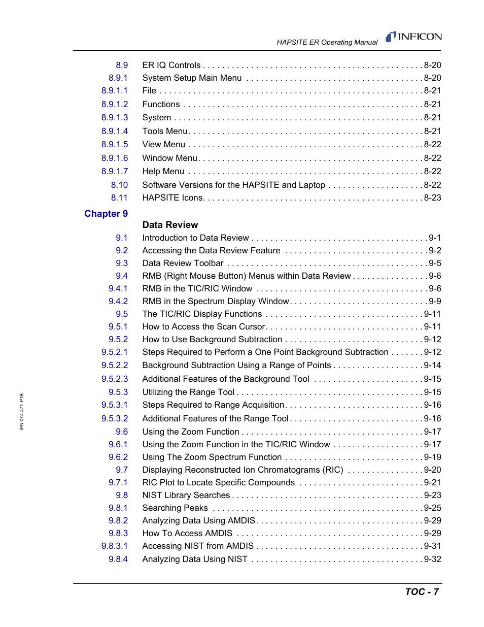 INFICON HAPSITE ER Chemical Identification System User Manual | Page 21 / 560